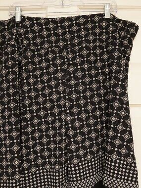 J.JillWear Ever Collection 2X Black White Geometric Pull Skirt